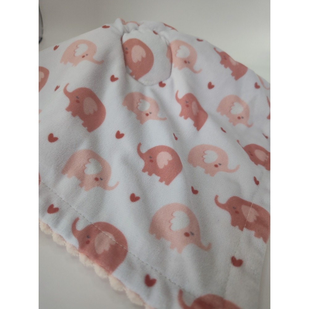 Pink Elephant Plush Lovey Security Blanket Modern Baby Cuddle Toy Pink Soft - Picture 5 of 10